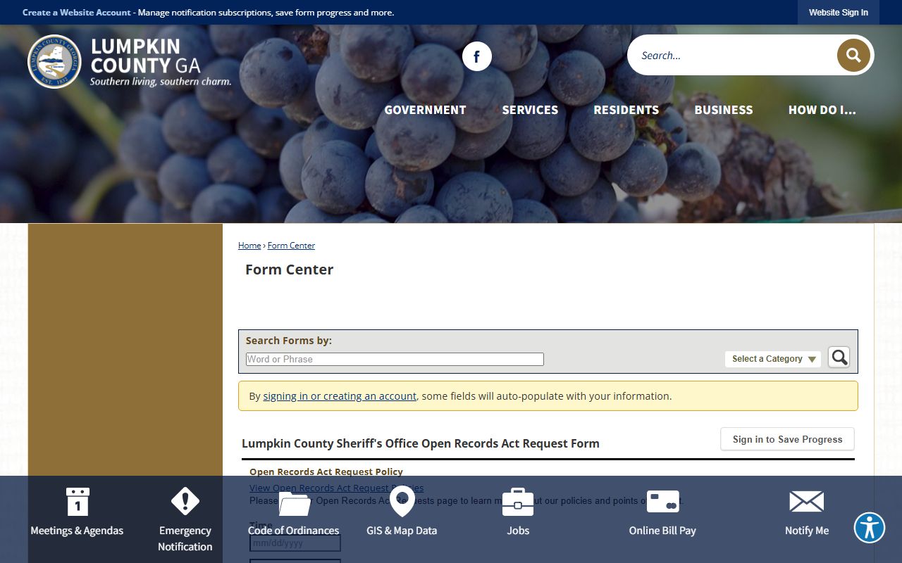 Lumpkin County inmate records open records request form